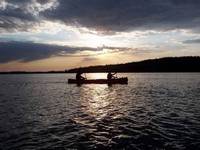 Sunset Canoeing in the Canadian Shield