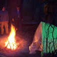 Shelter Building on Wilderness Survival Summer Field Sessionn