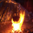 Cooking infront of a Survival Shelter