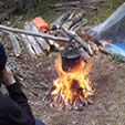 Relaxing beside the a good fire