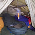Inside a Winter Trek Group Shelter