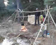 A Survival Camp using a Primative Crane