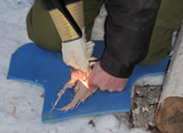 Using a Striker to Light a Fire