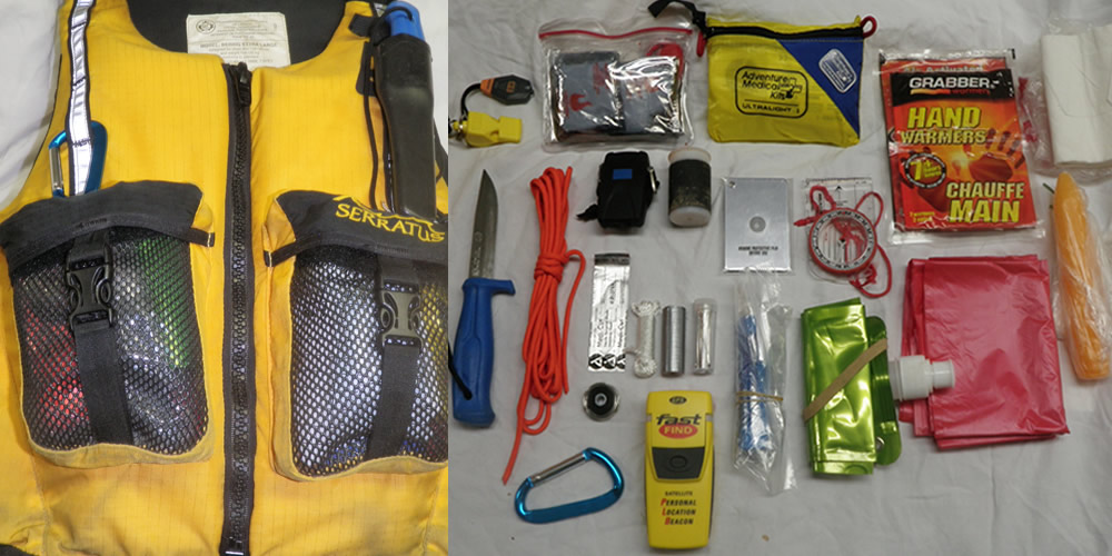 Lifejacket with all items packed