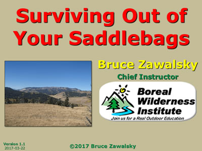First slide of the Surviving out of your Saddlebags