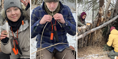 Day 3 Activities on the Winter Boreal Survival Course