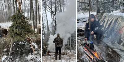 Day 4 Activities on the Winter Boreal Survival Course