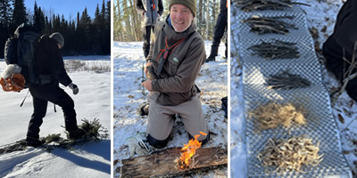 Day 5 Activities on the Winter Boreal Survival Course